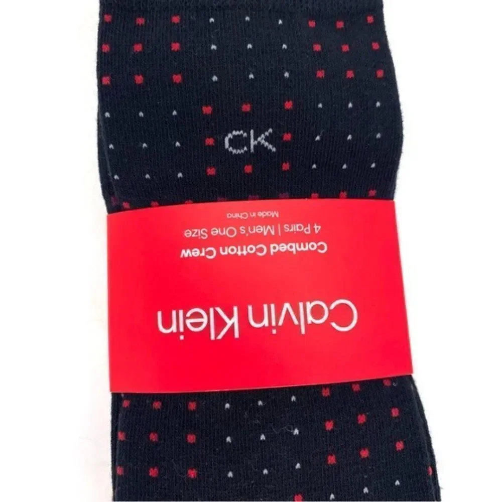 Calvin Klein Men's Combed Cotton Crew Socks 4 Pack New